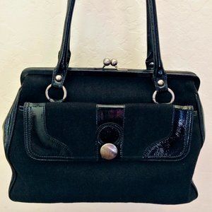 HOBO Patent Leather & Wool Handbag